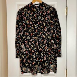 Mango Black+Floral Tunic